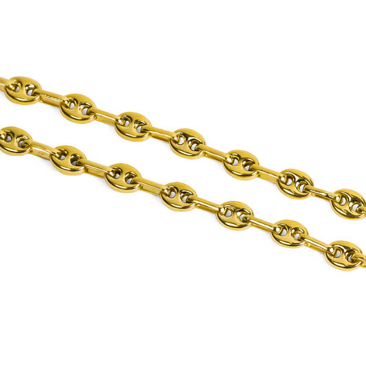 Pulsera Calabrote SS, elaborada en oro 18k por Joyería Caracas, cuenta con certificación de calidad de por vida, garantizando autenticidad y acabado superior.