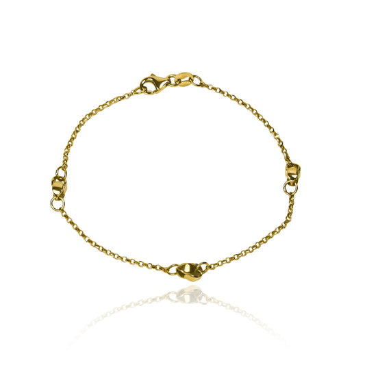 Pulsera Single Link elaborada en Oro 18K por Joyería Caracas, cuenta con una garantía para toda la vida.