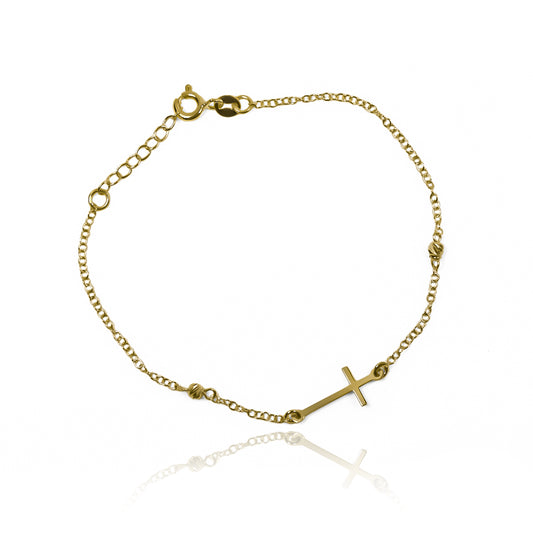 Pulsera Cruz Esferas