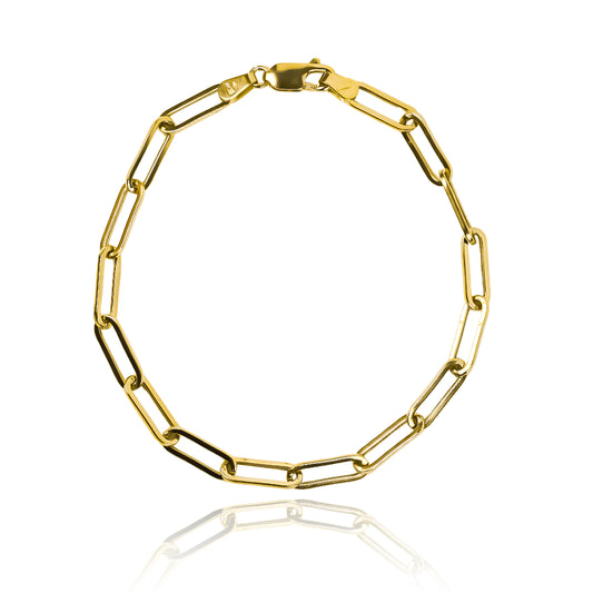Pulsera Clip XL, elaborada en oro 18K por Joyería Caracas, cuenta con garantía de por vida.