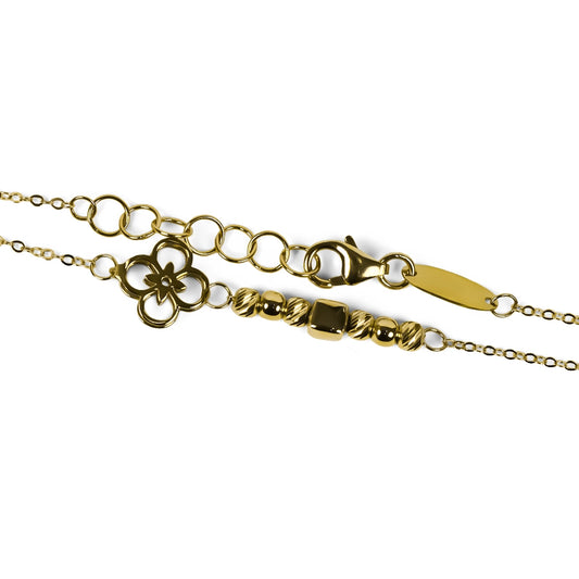 Pulsera Flor brillo fabricada en Oro 18K por Joyería Caracas, cuenta con una garantía para toda la vida.