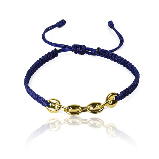 Pulsera Calabrote II - Tejida elaborada por Joyería Caracas en oro 18k, con detalles en hilo coreano y terlenca, además de bisutería de calidad. Con certificado de calidad y garantía de por vida.