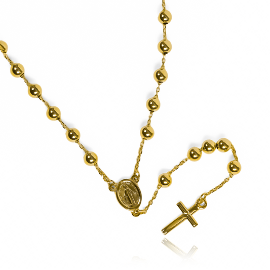 Rosario L I, fabricado en oro 18K por Joyería Caracas, cuenta con certificado de calidad y garantía de por vida.