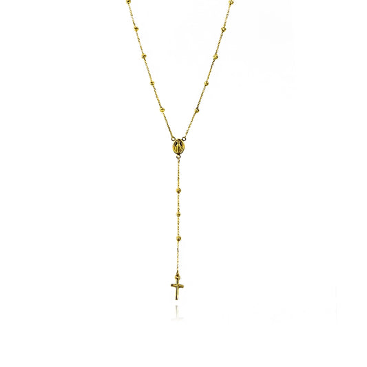 Rosario Diamantado S I, fabricado en oro 18K por Joyería Caracas, cuenta con un certificado de calidad y garantía de por vida.