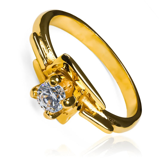 Anillo de compromiso sticks. Fabricado en Joyería Caracas en oro 18 k, este anillo viene con un certificado de calidad y garantía para toda la vida.