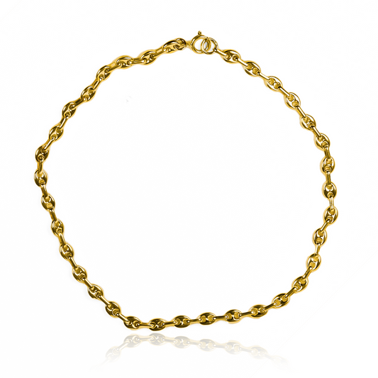 Tobillera Calabrote S JT elaborada en Oro 18K por Joyería Caracas, cuenta con garantía para toda la vida.