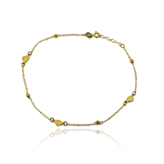Tobillera Dulce Amor, elaborada en Oro 18K por Joyería Caracas, cuenta con un certificado de calidad y garantía de por vida.