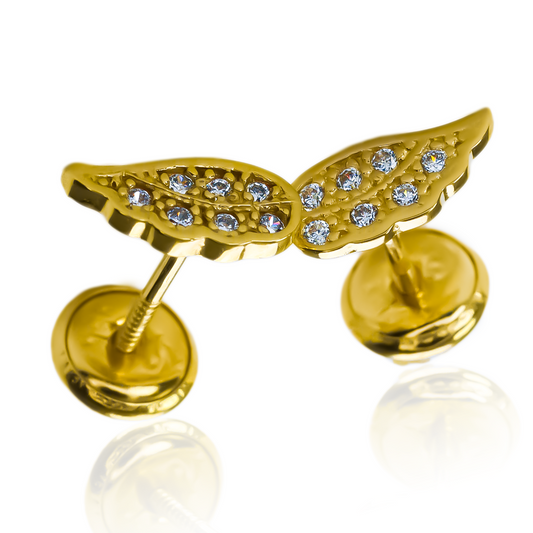 Experimenta la elegancia y exclusividad de los Topitos Alas cristal S. Fabricados en Oro 18K y diseñados por Joyería Caracas, estos topitos te aseguran no solo un estilo sofisticado, sino también una garantía para toda la vida. Eleva cualquier look con este toque de lujo único.