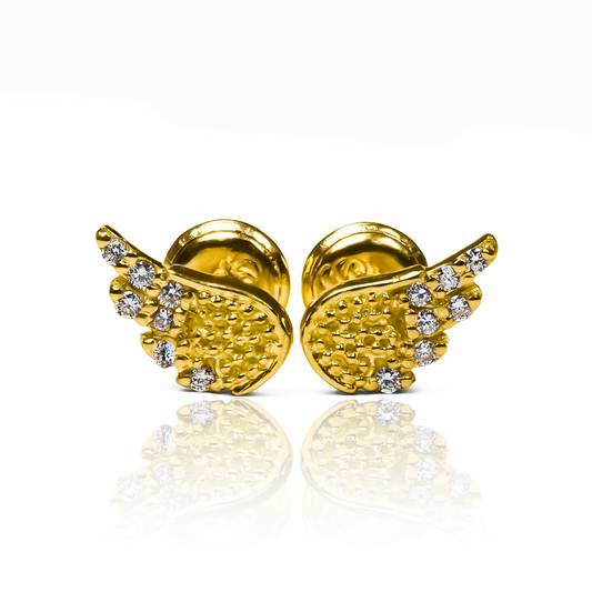 Topitos Angelic diamond JC de Joyería Caracas fabricados en Oro18K. Con garantía de por vida.