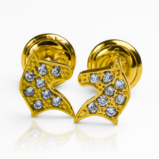 Topitos Caballos cristales fabricados en Oro18K por Joyería Caracas, cuenta con una garantía de por vida.