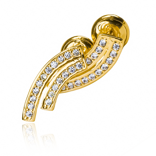 Topitos Caterpillar doble. Fabricados con Oro18K de la más alta calidad y garantía para toda la vida por Joyería Caracas.