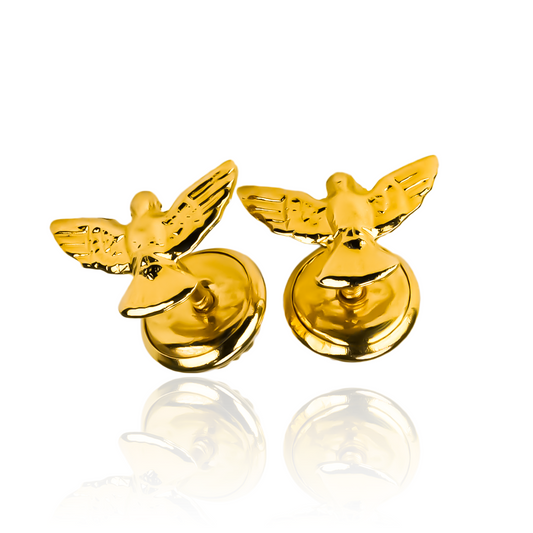 Topitos Espíritu santo, fabricados en oro de 18K por Joyería Caracas. Con garantía para toda la vida.