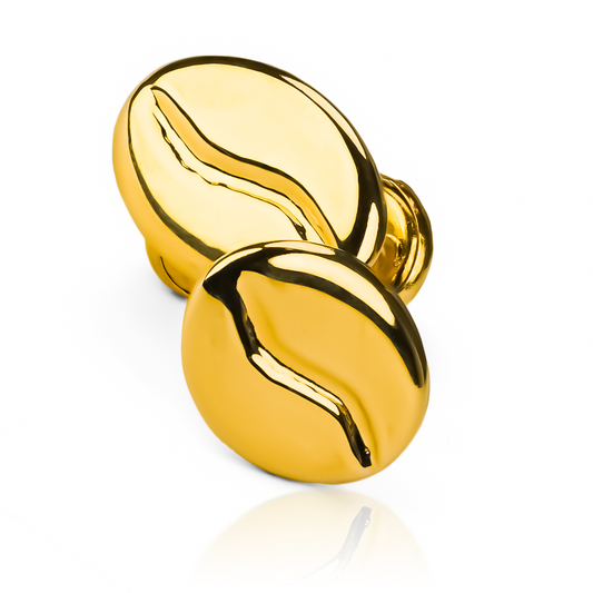 Topitos Grano de café XL fabricados en Oro 18K por Joyería Caracas, respaldada por nuestra garantía de por vida.