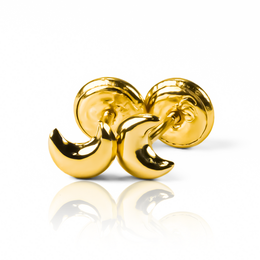 Topitos Lunas M fabricados en oro 18K por Joyería Caracas. Con su garantía para toda la vida.