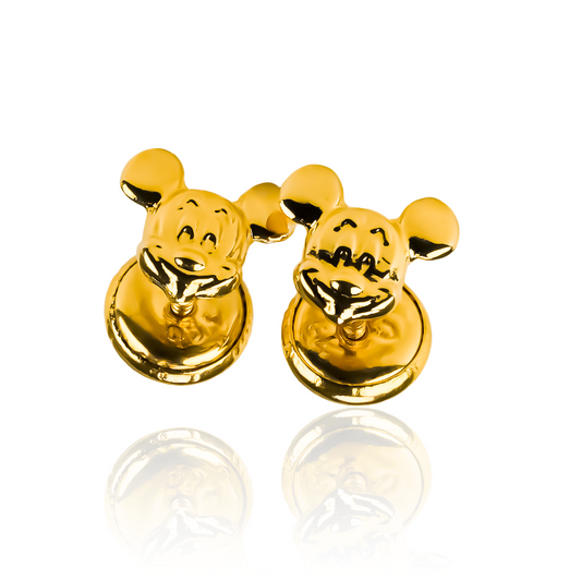 Topitos Mickey Mouse JT fabricados en oro 18k por Joyería Caracas, cuenta también con garantía de por vida.