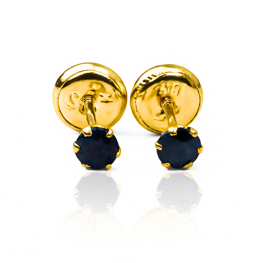 Topitos Zafiro natural 3.25 mm en Oro 18K de Joyería Caracas. Con garantía para toda la vida, siempre podrás lucir tu sofisticación.
