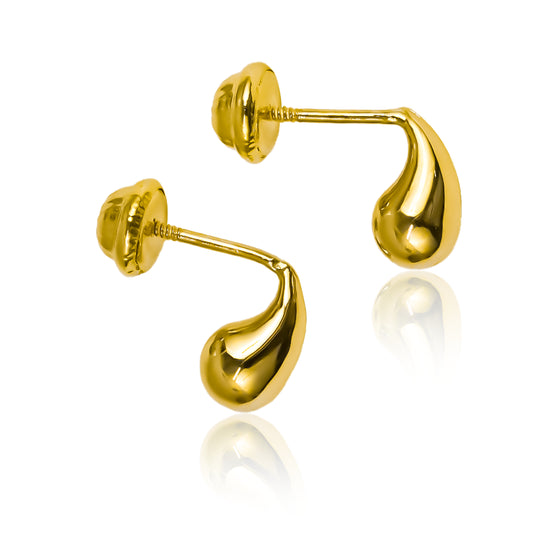 Topitos Droplet Dots fabricados en oro de 18k por Joyería Caracas, cuenta con certificado de calidad y garantía para toda la vida.