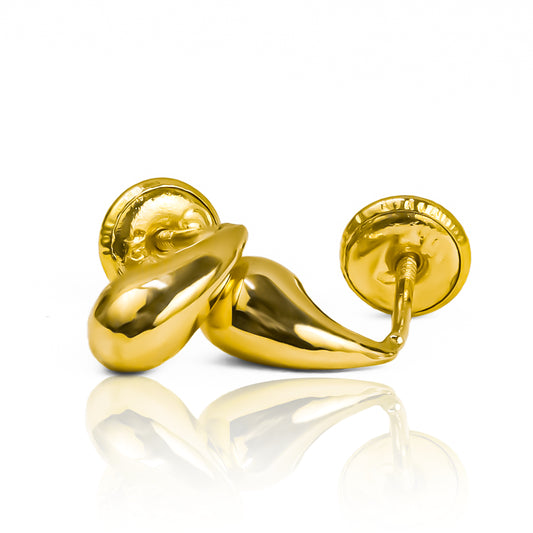 Topitos Droplet Dots fabricados en oro de 18k por Joyería Caracas, cuenta con certificado de calidad y garantía para toda la vida.
