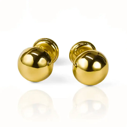 Topitos Media esfera lisa #7. Hecha en oro 18K por Joyería Caracas, esta joya viene con garantía de por vida.