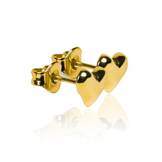 Topitos Corazón soplado L II, fabricados en oro de 18K por Joyería Caracas, cuentan con garantía para toda la vida.