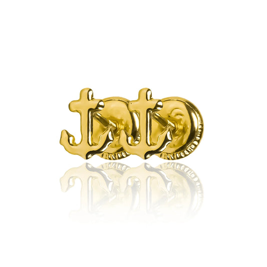 Topitos Anclas Jt, elaborado en oro 18K por Joyería Caracas, esta pieza exclusiva viene con garantía para toda la vida.