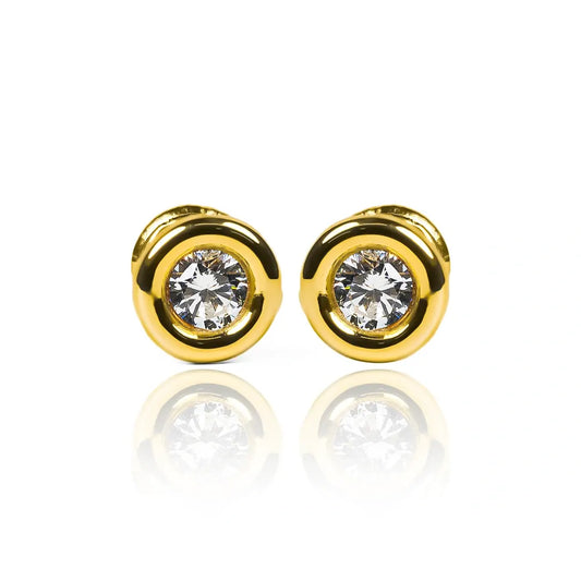 Topitos Dona Bisel Biger, fabricado en oro 18 quilates por Joyería Caracas, cuentan con certificado de calidad y garantía de por vida.