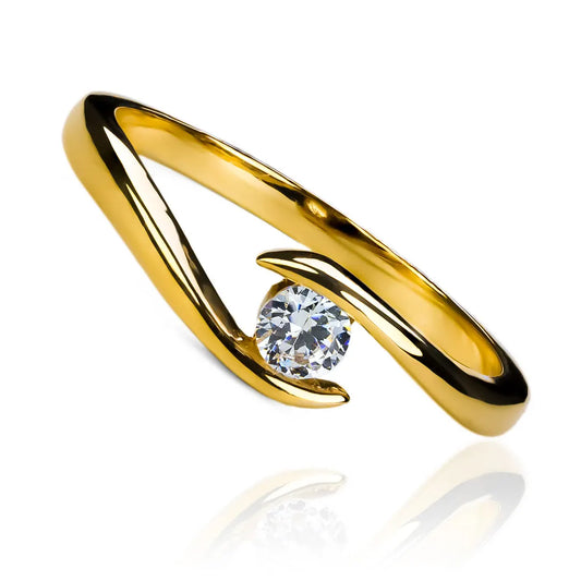 Anillo de compromiso waves I, fabricado en oro de 18k con certificado de calidad y garantía para toda la vida de Joyería Caracas.