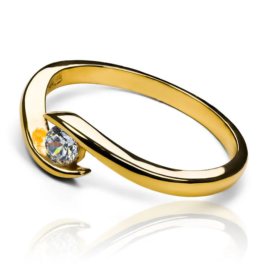 Anillo de compromiso waves I, fabricado en oro de 18k con certificado de calidad y garantía para toda la vida de Joyería Caracas.