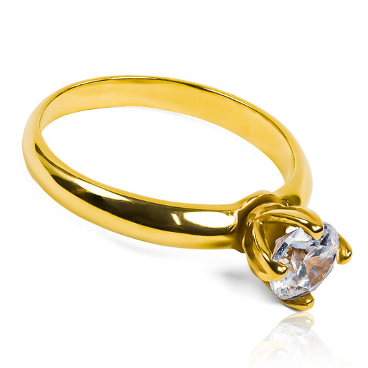 Anillo de compromiso Classic Caracas, fabricado en oro de 18 quilates de Joyería Caracas. Incluye un certificado de calidad y garantía de por vida.