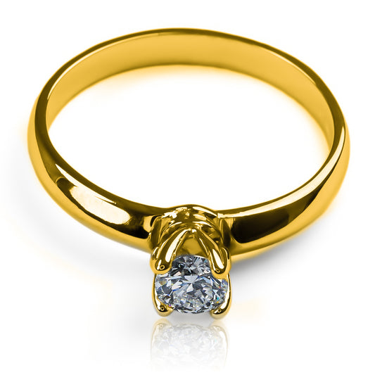 Anillo de compromiso Classic Caracas M. Hecho con oro 18k viene con certificado de calidad y garantía de por vida en Joyería Caracas.