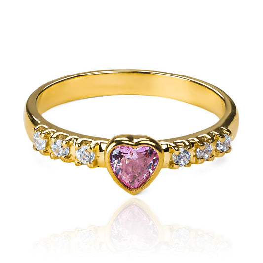 Anillo de compromiso coeur. Fabricado en oro 18k, con certificado de calidad y garantía de por vida de Joyería Caracas.