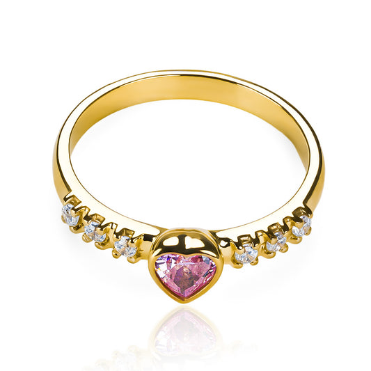 Anillo de compromiso coeur. Fabricado en oro 18k, con certificado de calidad y garantía de por vida de Joyería Caracas.