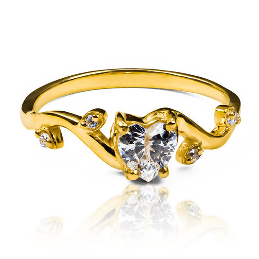 Anillo corazón espinado JC! Disfruta de la elegante Joyería Caracas en oro 18k y su garantía de por vida.