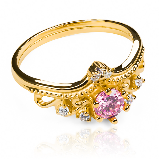 Anillo Corona Inglesa, fabricado en oro 18k por Joyería Caracas, cuenta con certificado de calidad y garantía de por vida.