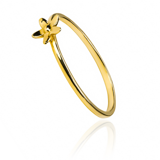 Anillo Flor Especial SS, fabricado en oro 18k por Joyería Caracas, cuenta con certificado de calidad y garantía de por vida.