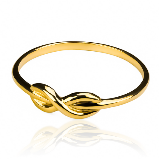 Anillo Infinity S, fabricado en oro 18k por Joyería Caracas, cuenta con certificado de calidad y garantía de por vida.