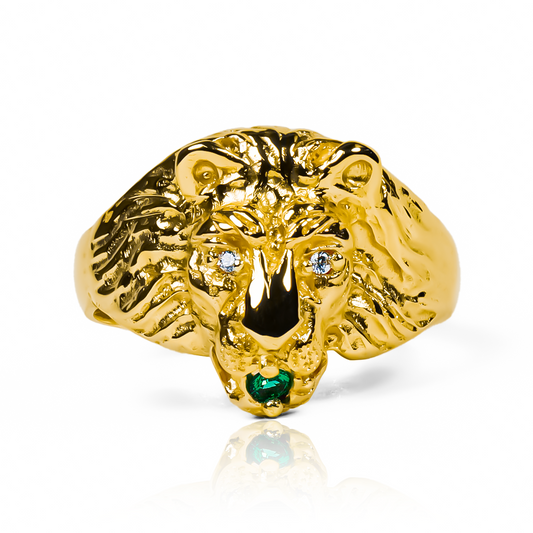 Anillo león S es una verdadera joya de la Joyería Caracas. Hecho de auténtico oro 18k, su diseño detallado de león lo convierte en una pieza única y elegante. Con garantía para toda la vida.