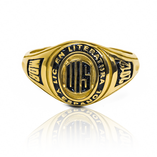 Anillo Lic literatura y español Black. Hecho con Joyería Caracas y oro 18K.  Además, cuenta con garantía de por vida.