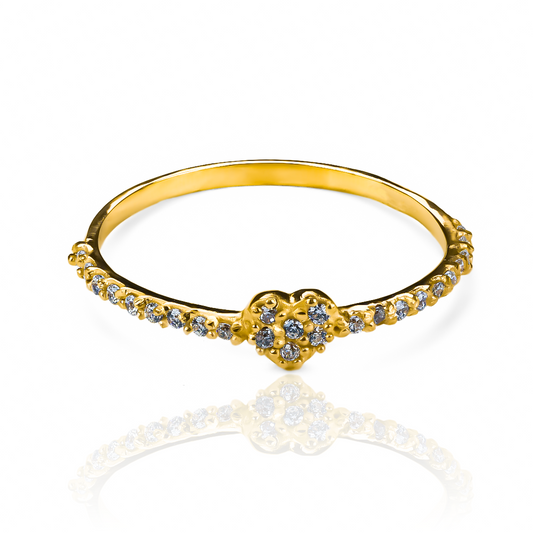 Anillo Mini Cristal Heart, fabricado en oro 18k por Joyería Caracas, cuenta con certificado de calidad y garantía de por vida.
