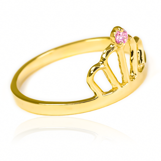 Anillo Minimal Crown, fabricado en oro 18k por Joyería Caracas, respaldado por nuestro certificado de calidad y garantía de por vida.