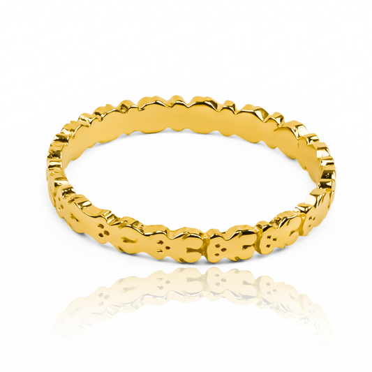 Anillo ositos seguidos JT es una joya de oro 18k de la prestigiosa Joyería Caracas. Su diseño exclusivo y garantía de por vida.