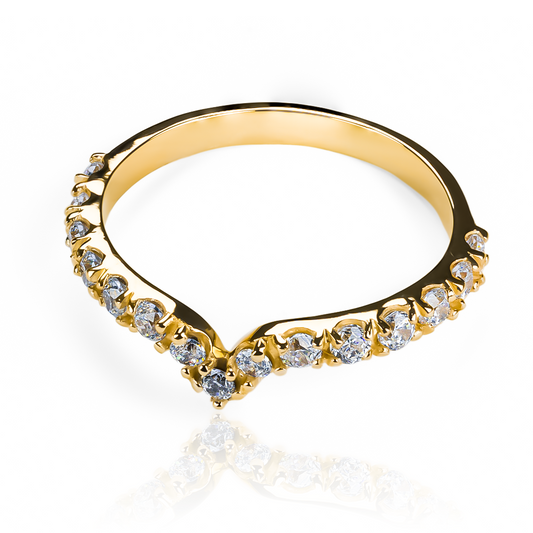 Anillo pisargolla duo corazón de Joyería Caracas en oro 18k de la más alta calidad. Con garantía para toda la vida.