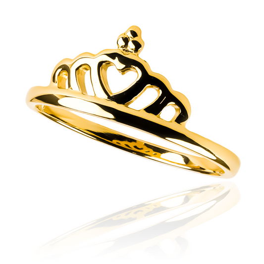 Anillo Corona BDC, fabricado en oro 18k por Joyería Caracas, cuenta con certificado de calidad y garantía de por vida.