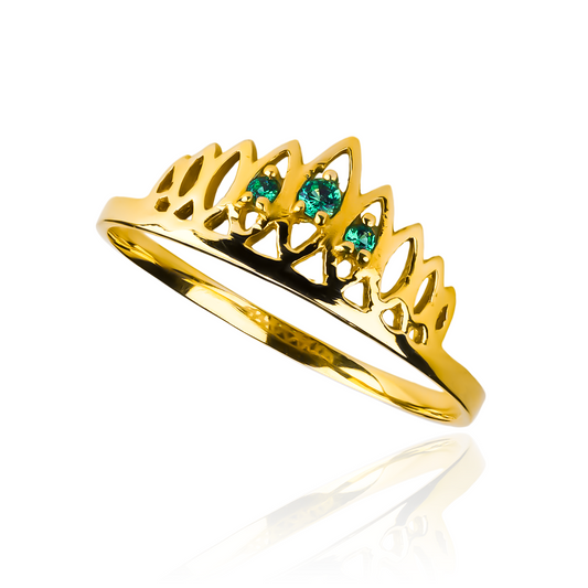 Anillo Lengua de Fuego, fabricado en oro 18k de Joyería Caracas, también cuenta con certificado de calidad y garantía de por vida.