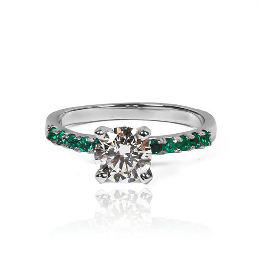 Anillo Quantum Radiant Lab Diamond - Emerald