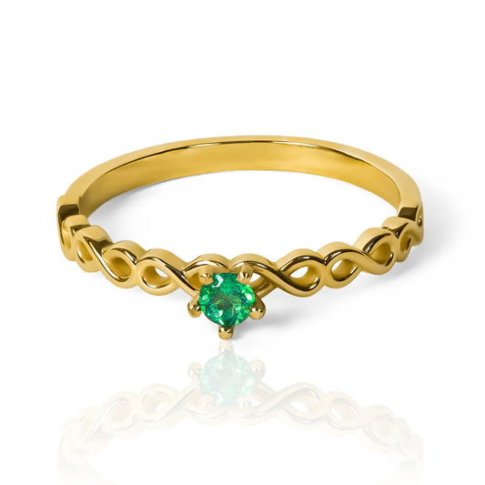 Anillo lazos Infinitos fabricada en oro 18k por Joyería Caracas, cuenta con certificado de calidad y garantía de durabilidad por toda la vida.