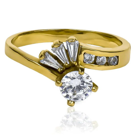 Anillo de compromiso solitario Lady de nuestra Joyería Caracas, hecho de oro de 18 quilates con certificado de calidad y garantía de por vida.