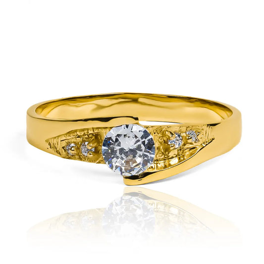 Anillo de compromiso leaf. Fabricado en Joyería Caracas, hecho en oro 18k y viene con un certificado de calidad y garantía de por vida.