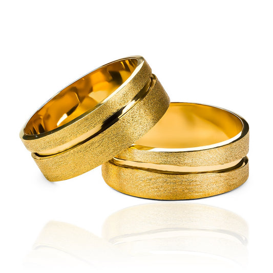 Argollas de matrimonio Almas Gemelas, fabricadas en oro 18k de Joyería Caracas, cuentan con certificado de calidad y garantía de por vida.