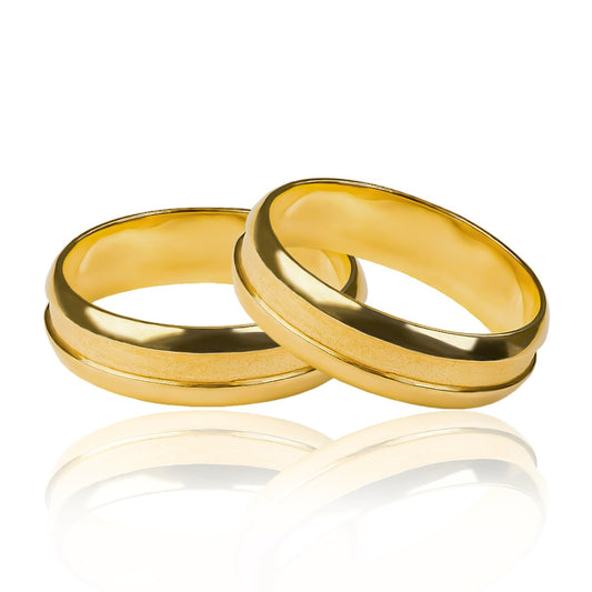 Argollas de matrimonio Canal Profundo, elaboradas en oro 18k por Joyería Caracas, vienen con un certificado de calidad y garantía de por vida.